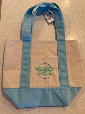 Traders Joes Mini Tote blue